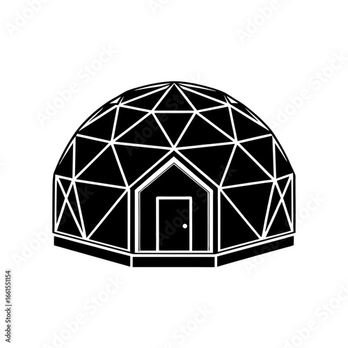 dome house silhouette simple vector