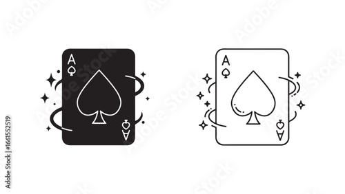 Ace of spades playing card with transparent background