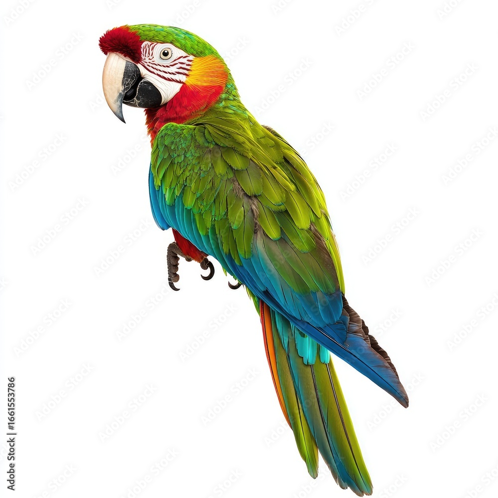 Fototapeta premium Colorful parrot, side view, vibrant plumage