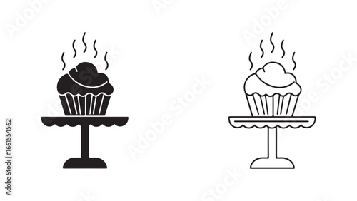 Cupcake on cake stand with transparent background