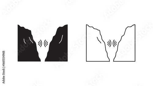 Echoes between mountain peaks with transparent background