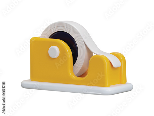 Tape dispenser icon 3d render concept of industrial grade packing tapes and dispenser icon vector illustration