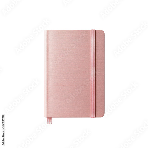 Elegant Rose Gold Notebook Mockup Closed, Top View