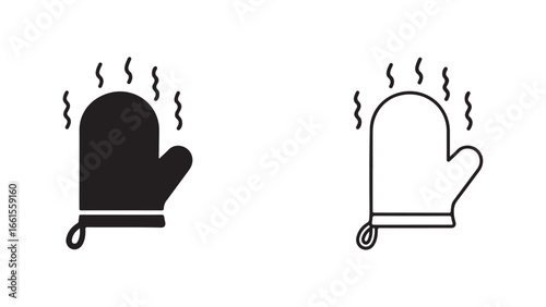 Oven mitt icon with transparent background