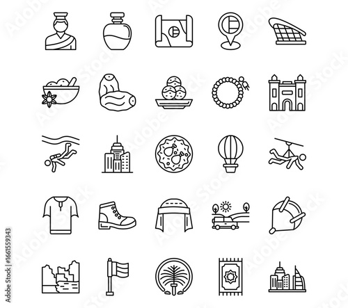 Dubai Line Vector Icons
