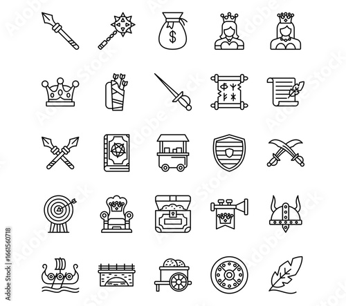 Medieval Line Vector Icons