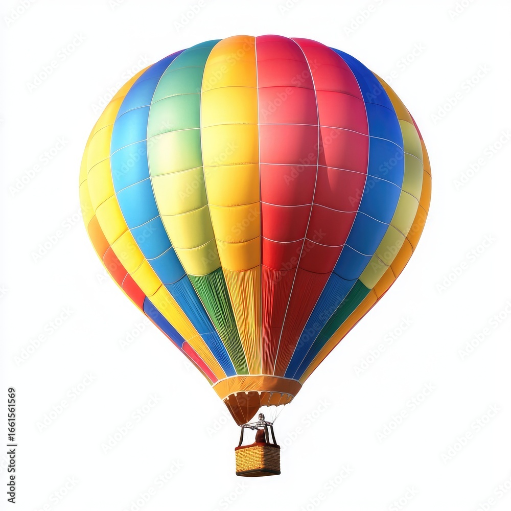 Fototapeta premium Colorful hot air balloon against white background (14)