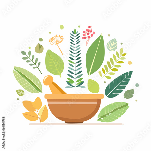 Vector illustration of traditional Indonesian medicinal plants (jamu herbs) 
