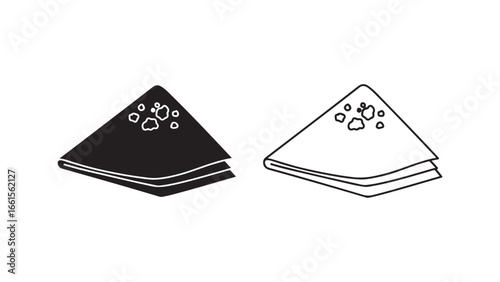 Stacked crepes with toppings, isolated