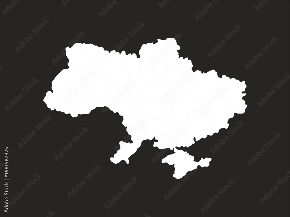 Obraz premium ukraine white map on black background 