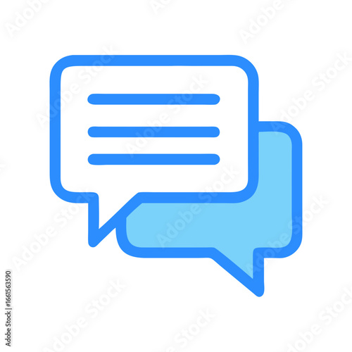 Chat bubble vector graphic for social media messaging app communication icon and speech dialog interface design