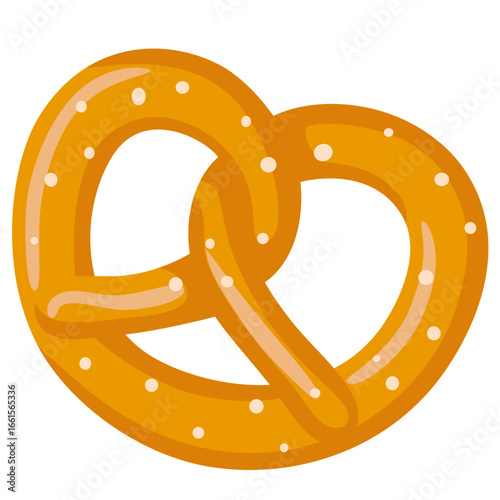 Bavarian pretzel isolated on white background. Vector illustration.