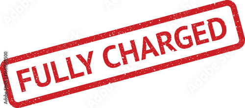 Fully charged rubber stamp with grunge effect for print on packaging and documents