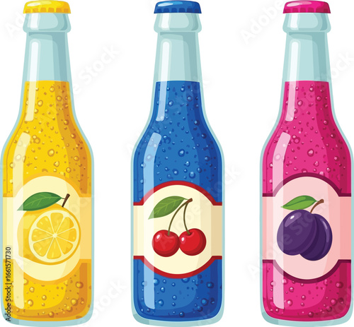 set of different drinks