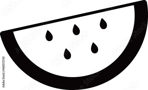 スイカのアイコン　モノトーン