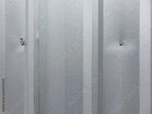 Close up of corrugated metal sheet wall