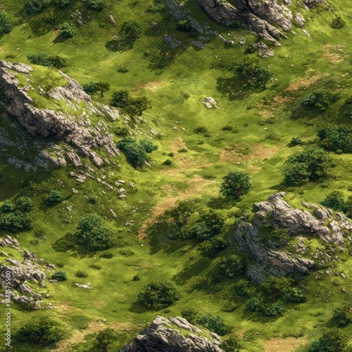 hilly terrain for RPG game background PNG