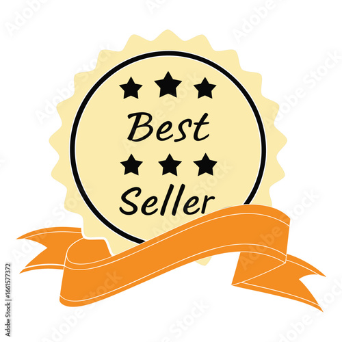 Best seller award ribbon and star badge vector eps