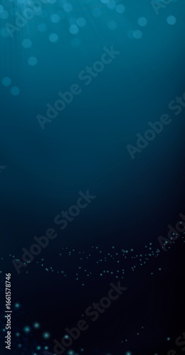 Deep sea blue illustration background realism. Dark deep and scary ocean banner.	