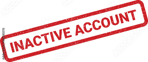 Grunge inactive account stamp with textured border in red, ideal for business documents
