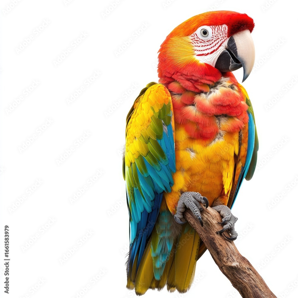 Fototapeta premium Colorful parrot perched on branch (1)