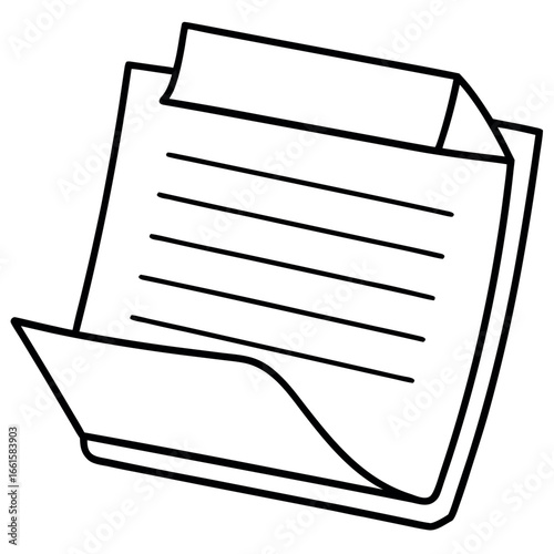 Tax Document File Line Art Coloring Page