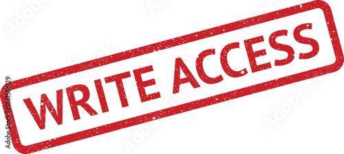 Grunge red stamp write access on white background for web or print