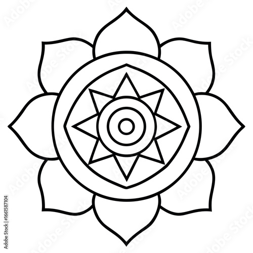 Throat Chakra Detailed Line Art Coloring Sheet