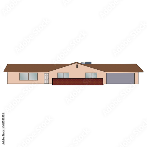 tan house on white background