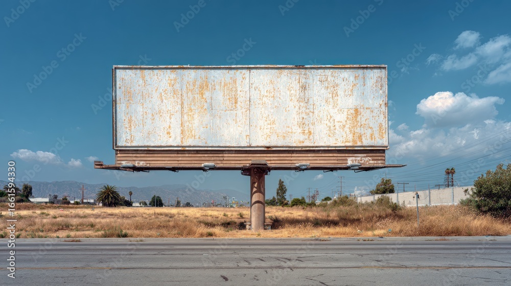 Obraz premium Empty billboard on a sunny day