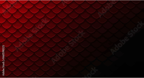 Closeup of red and black dragon scale texture with a gradient effect