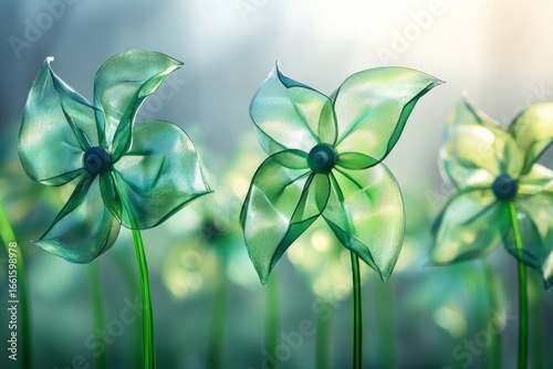 ecological green energy revolution concept, represented by vivid, creative visuals symbolizing the global shift toward clean, renewable energy sources, Generative AI