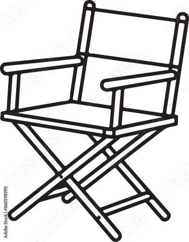 Classic directors chair for film production set design and studio photography entertainment industry