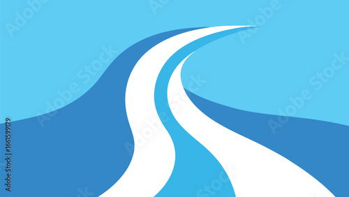 Minimalist waterfall vector illustration smooth flowing water natural beauty scalable graphic design
