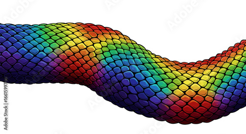 Wavy rainbow reptile skin with scales