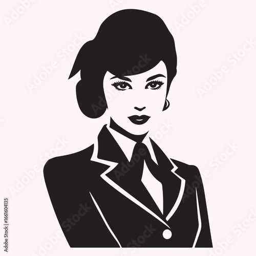 Flight Attendant Full Body Silhouette