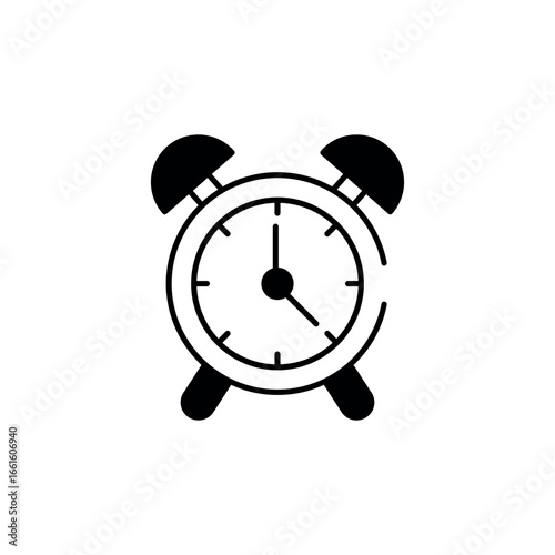 Alarm Clock icon design with white background stock illustration