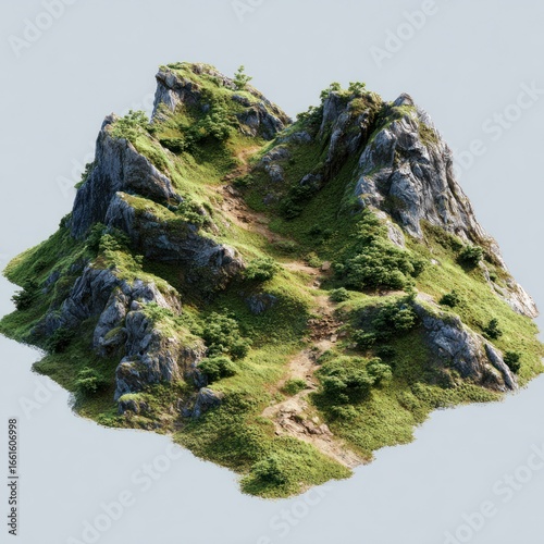 modular 3D hill part for building natural terrain