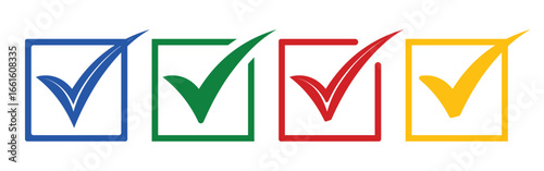 Modern checklist concept multicolor checkmarks with plant style icons