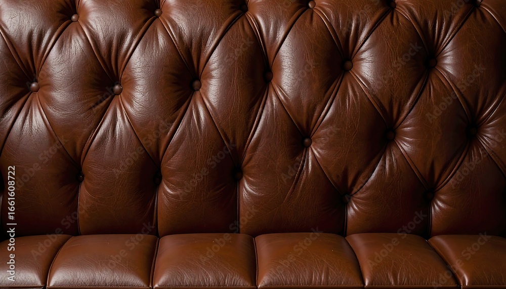 Obraz premium Brown leather sofa backrest