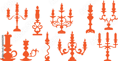 Candelabra silhouette vector, candle holder artwork, vintage chandelier design, decorative candelabra clipart, candlelight silhouette artwork, ornamental candle stand, antique candelabra illustration,