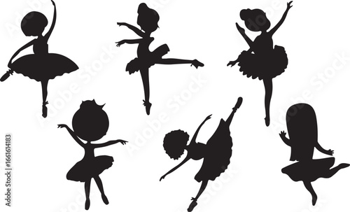 Ballerina silhouette, kids dance vector, ballet dancer outline, girl dancing clipart, children ballet artwork, ballerina child design, dancing girl silhouette, ballet performance vector, ballet pose a