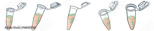 Hand Drawn Eppendorf Tube with Colored Solution PNG for Science and Research Design