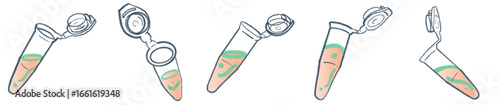 Hand Drawn Eppendorf Tube with Colored Solution PNG for Science and Research Design