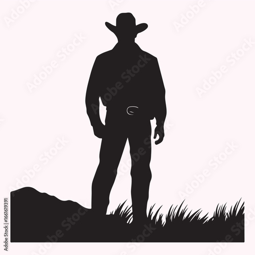 Ranch Cowboy Standing Silhouette