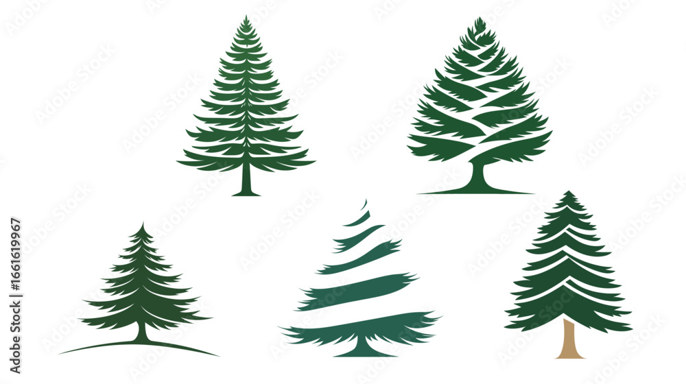 Obraz premium Evergreen Tree Vector Graphic Design – Pine Tree Illustration