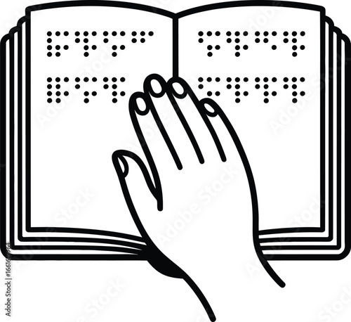 Hand Reading Braille Book Icon