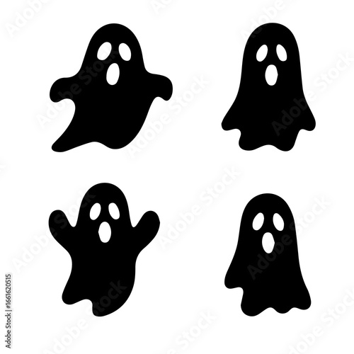 clipart silhouettes ghosts design for templates.