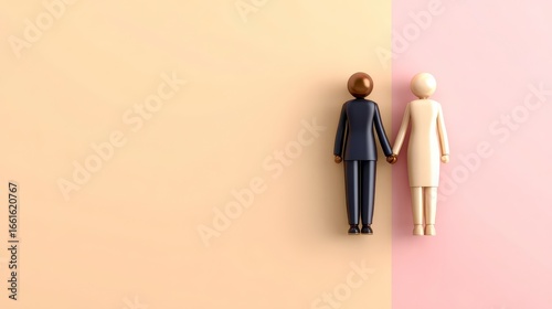 Gender equality businessman and businesswoman holding. Equal opportunity executive entrepreneur professional equity holding partnership career occupation commerce finance