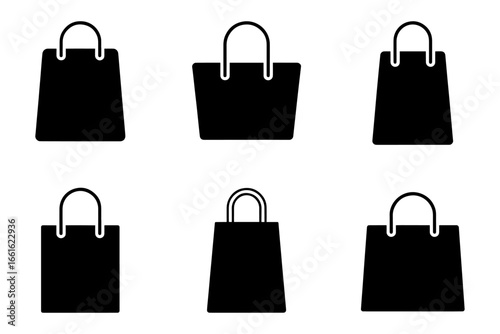 unique and stylized shopping bags silhouette
